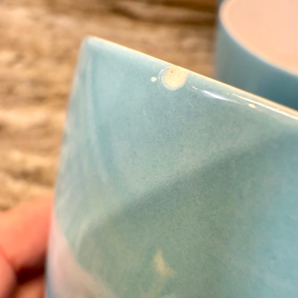 Vintage Mikasa Blue Point Pattern Cera Stone #3995 Flat Coffee Tea Cup Mug 6 oz - Picture 9 of 9